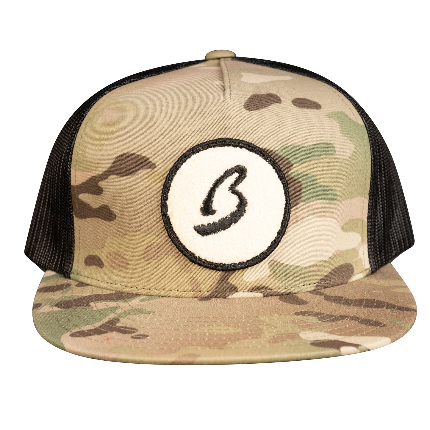 Fluffy Circle B Trucker Hat Camo