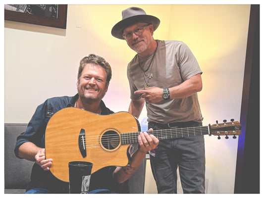 Full Circle in Las Vegas: Pete Mroz Gifts Blake Shelton a Breedlove Guitar