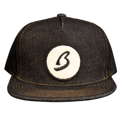 Fuzzy Circle B Trucker Hat Denim