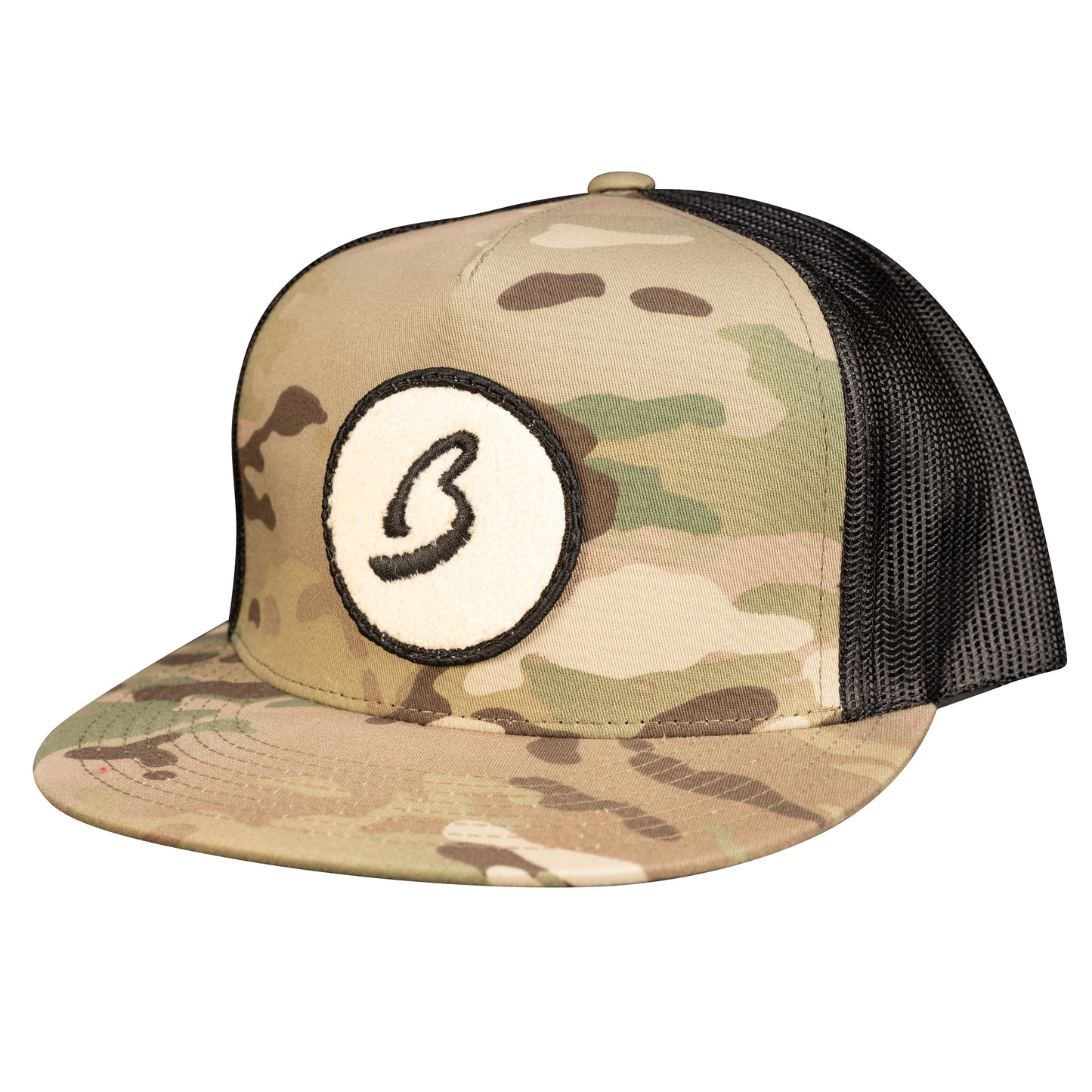 Fluffy Circle B Trucker Hat Camo