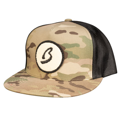 Fluffy Circle B Trucker Hat Camo